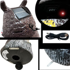 GIFTEXPRESS 1Pcs Solar Power Owl Decoy – 17" Motion Sensor Pest Repellent with Rotating Head, LED Eyes & Sound – Fake Horned Owl for Garden, Yard, Balcony, Farm, Patio, Roof, Lawn- Life Size