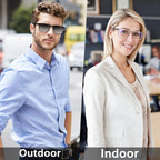 CLASAGA Progressive Multifocal Reading Glasses for Men Photochromic Gray Sunglasses Sports Style Blue Light Blocking Computer Readers (Black&Grey, 1.75, x)