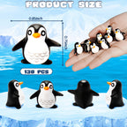 Bbiamsleep 130 Pcs Mini Penguin Figurines Mini Resin Penguins Winter Decor