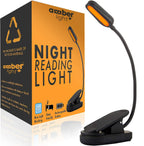 Amber Light + Giftable Amber Book Light - Blue Light Blocking - Night Reading Booklight Store. Rechargeable. 1600K for Reading in Bed at Night. Perfect as a Giftable Kindle Light and LED Book Light.