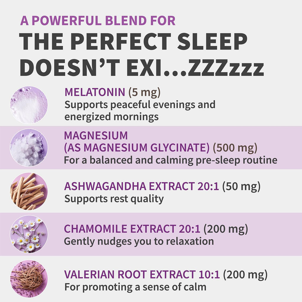 12-in-1 Melatonin Sleep Capsules - Natural Sleep Aids for Adults with Melatonin 5mg and Magnesium Glycinate 500mg, Sleep Aid with Ashwagandha, L Theanine, Valerian Root, GABA, 5-HTP (90ct, Pack of 4)