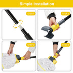 KeFanta Metal Mop Handle Commercial Heavy Duty,58" Industrial Mop Stick with Jaw Clamp,Wet Gripper Mops Head Replacement Holder for Floor Cleaning(6 Pack)