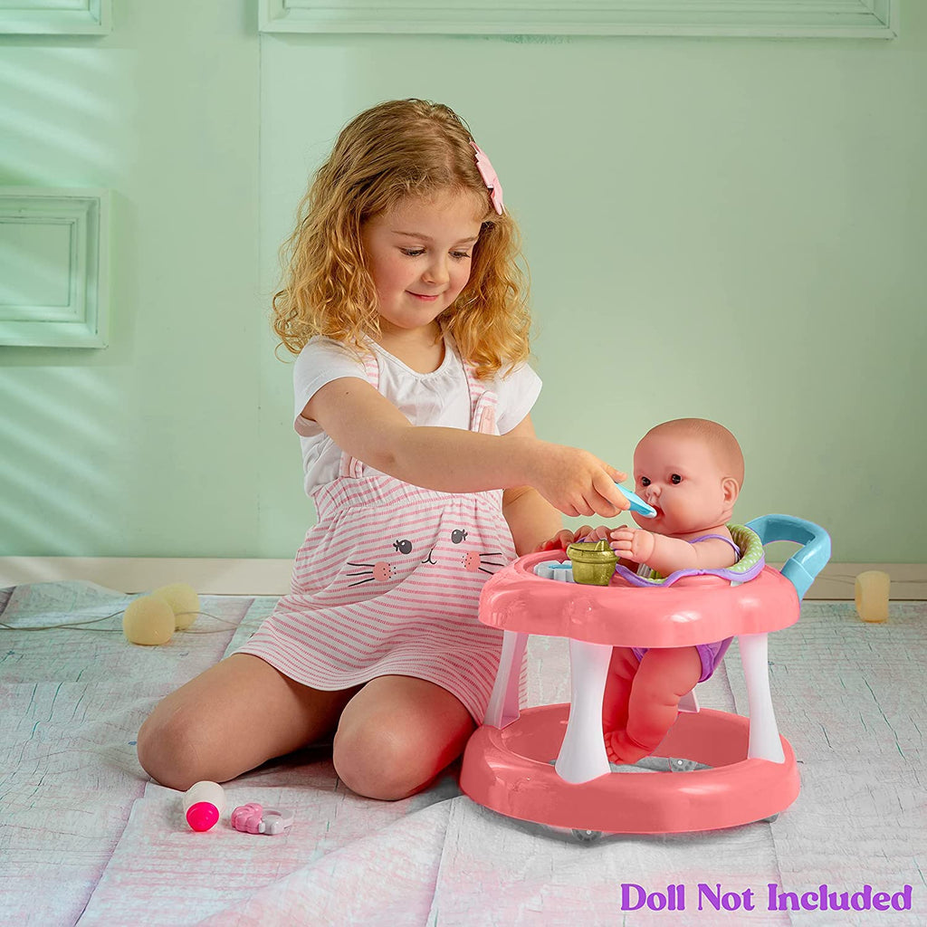 JC Toys - For Keeps Playtime! | Baby Doll Walker Gift Set | Fits Dolls up to 17" | Cloth Seat for easy use and Play Accessories | Ages 2+