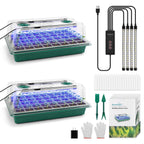 BlumWay Seed Starter Tray with Grow Light, Humidity Dome, 2 Pack 80 Cells