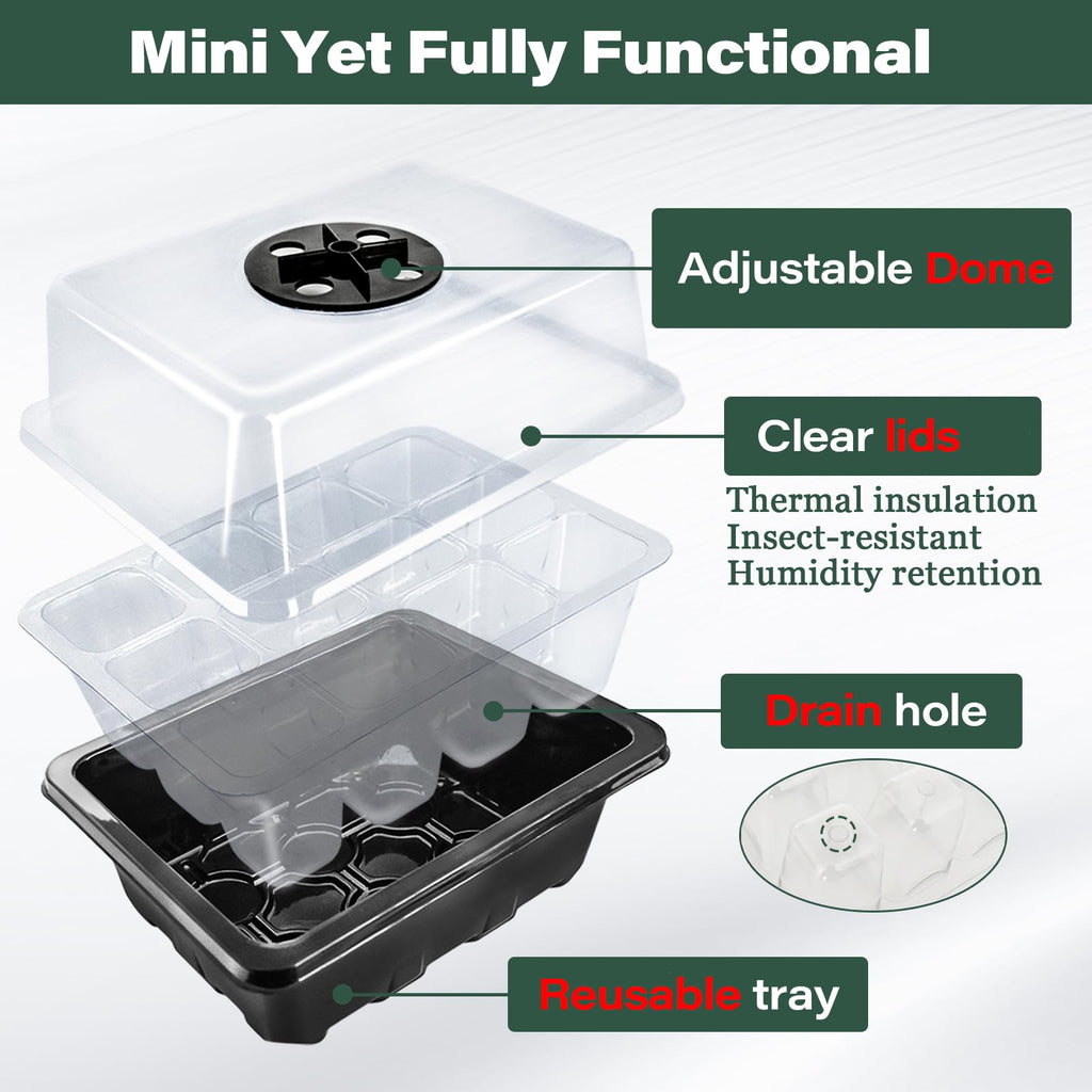 ZeeDix 6 Set Seed Starter Tray Kits with 90 Pack Coco Coir Pellets