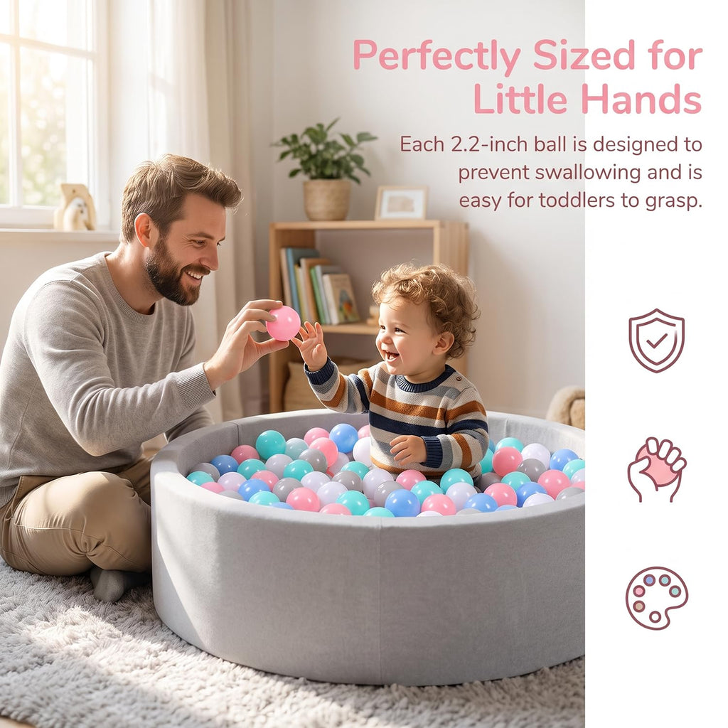 LANGXUN Plastic Ball Pit Balls for Baby Toddler Kids