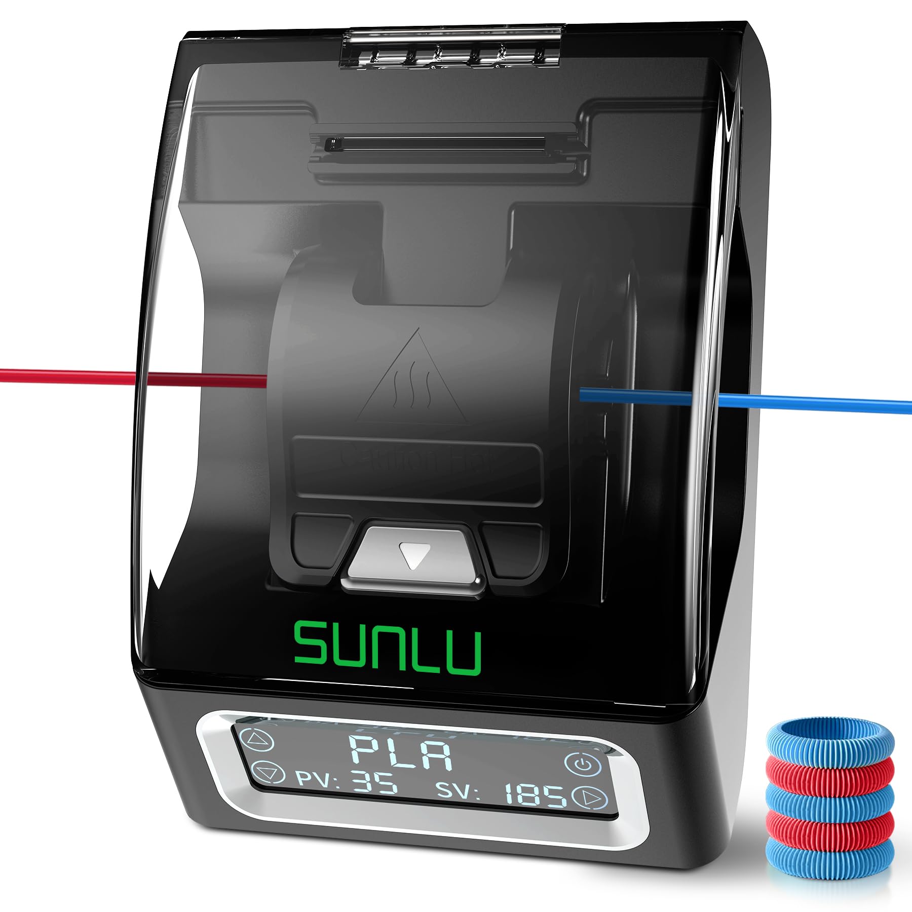 SUNLU Official Filament Connector, Fast Heating Filament Splicer for 3D Printer Filament 1.75mm, Up to 240°C, Compatible with PLA PETG TPU ABS PA Nylon, Easy to Use, Pack with 200PCS PTFE Sleeve