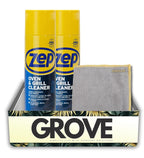 Zep No Scent Oven and Grill Cleaner 19 oz (2-Pack) Bundle with Microfiber Cleaning Cloth – Heavy-Duty Foam Formula for Tough Grease and Stain Removal – Gift Set (3 Items).