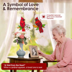 2 Pcs Red Cardinal Stained Glass Suncatchers, for Mom,Nana