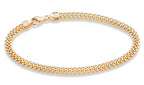 Miabella 18K Gold Plated 925 Sterling Silver Italian 4mm Mesh Link Chain Bracelet for Women 925 Italy (7.0 Inches)