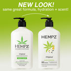 Hempz Original, Natural Hemp Seed Oil Body Moisturizer with Shea Butter & Ginseng, Pure Herbal Skin Lotion for Dryness, Nourishing Vegan Cream, Floral and Banana, 17 Fl Oz, 2 Pack