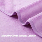 Wuwahold Microfiber Gym Towels Bigger Size Super Soft for Exercise Fitness, Sports, Workout, 380-GSM 15-Inch x 31-Inch Quick-Drying Towels (3 Pack, Purple)