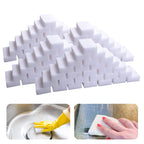 Magic Sponge Eraser, 100 Pack Melamine Foam Bulk Sponge Sheets - Bathroom, Oven, Shower, Glass, Dishes, Stove Top, Kitchen Sinks, Bathtub, Wall Tile, Baseboard Cleaner - White, Not Easily Rip