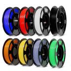 PLA+3D Printer Filament 1.75mm Bundle, Individually Vacuum Packed, Multicolor Dimensional Accuracy +/- 0.02mm, 0.25kg per Spool, 8 Pack, 2KG Total