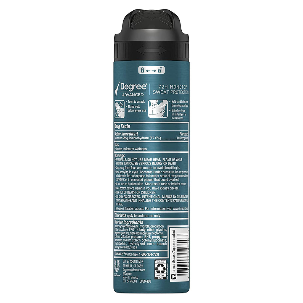 Degree Antiperspirant Deodorant Dry Spray Cool Rush 3.8 oz 3 Count