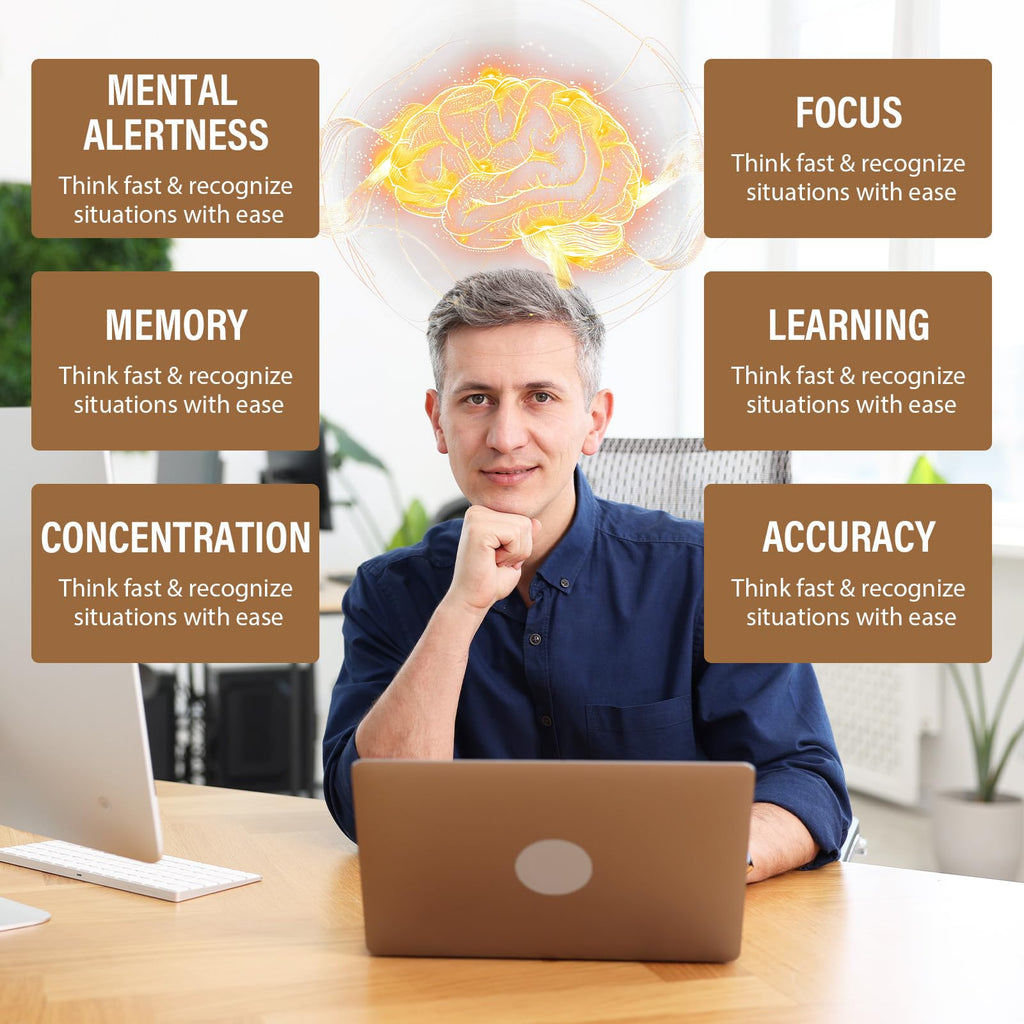 Ashwagandha & Lions Mane Supplements Capsules, Brain Supplements for Memory and Focus, Ashwagandha with Rhodiola Rosea for Cognitive, Immune Support, Cortisol Supplements for Women, 90 Capsules