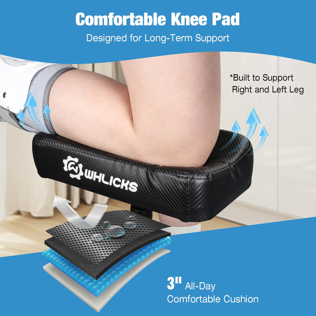 WHLICKS Premium Knee Scooter for Adults for Foot Surgery, Foldable & Steerable Knee Walker with Dual Brakes, Medical Knee Scooter for Broken Foot Injured, Lightweight Leg Scooter for Broken Ankle