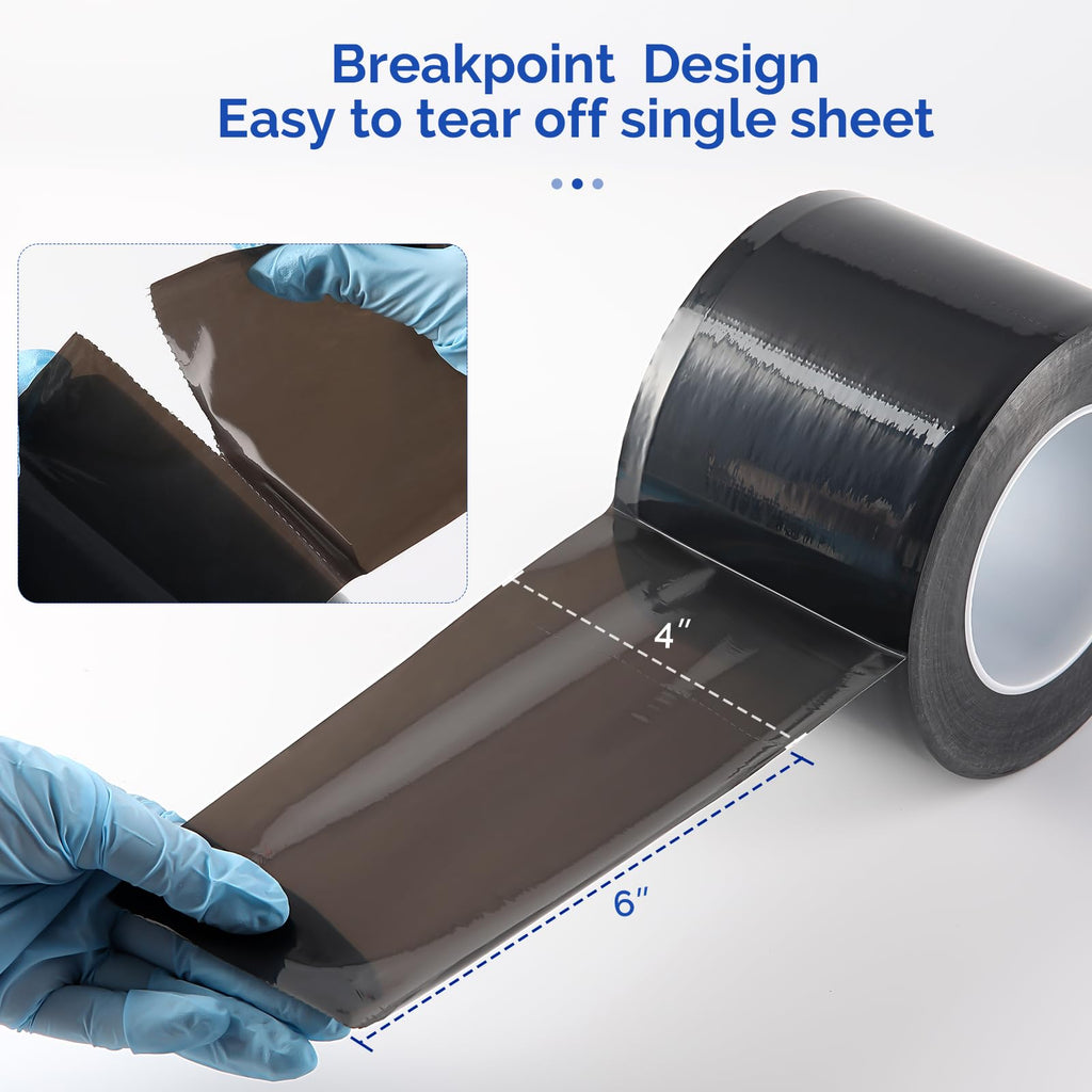 JMU Black Barrier Film 4" x 6", Barrier Film Tattoo 1200 Sheets Barrier Tape