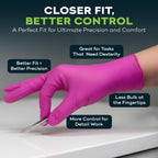 Fuchsia Hot Pink Nitrile Disposable Gloves - 50 Count - 3 Mil Nitrile Gloves Medium - Powder and Latex Free Rubber Gloves - Surgical Medical Exam Gloves - Food Safe Cooking Gloves