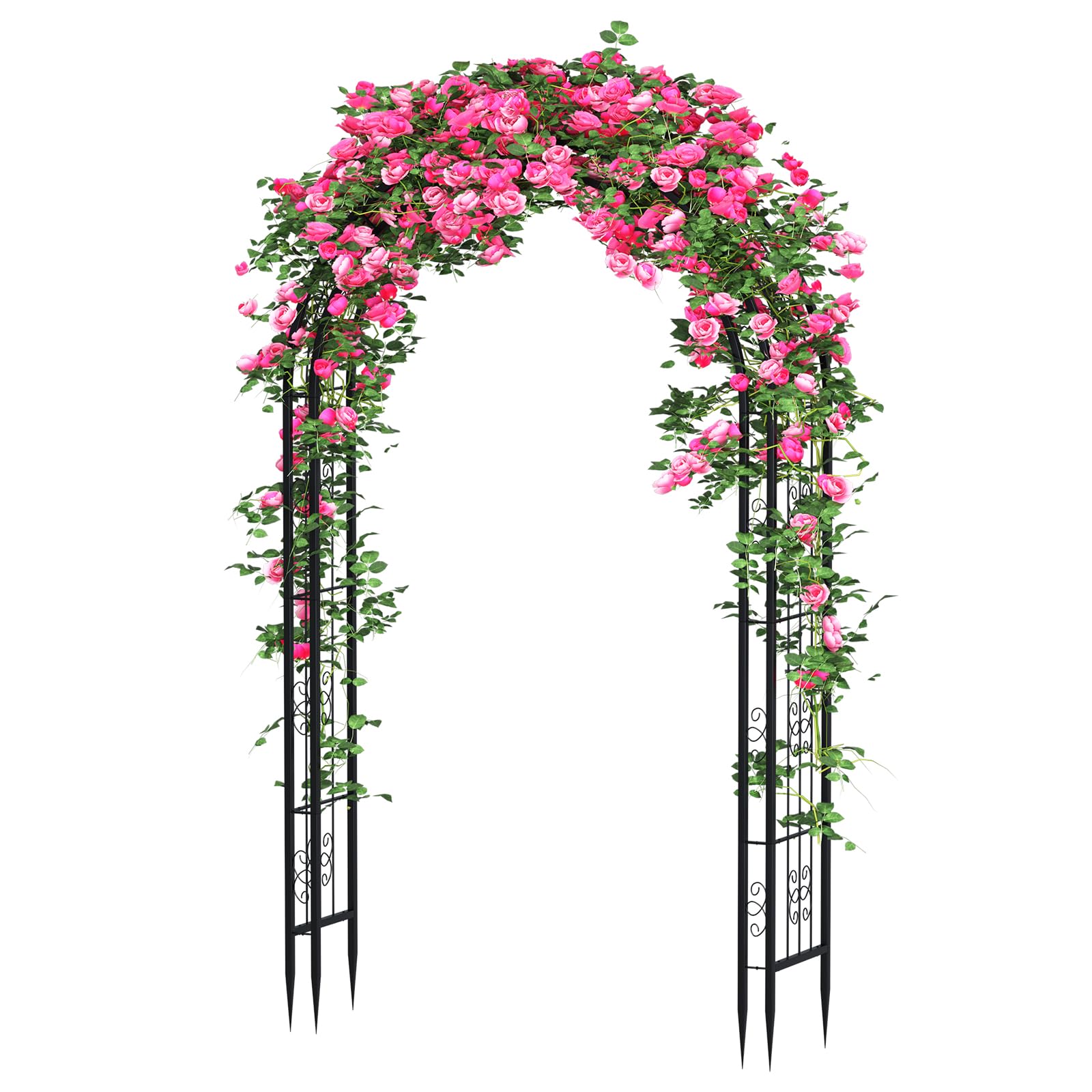 Arbuxzuy 7ft Steel Garden Arch Trellis for Climbing Plants