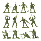 TimMee Plastic Army Men - OD Green 48pc Toy Soldier Figures - Made in USA