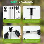 60" Weed Puller Tool with Long Handle, 2-in-1 Weed Rake & Garden Hoe, Stand Up Weeding Tools Gardening, Heavy Duty Steel Weeder Tool, Manual Uprooting Weed Remover Tool for Yard, Lawn, Patio, Garden