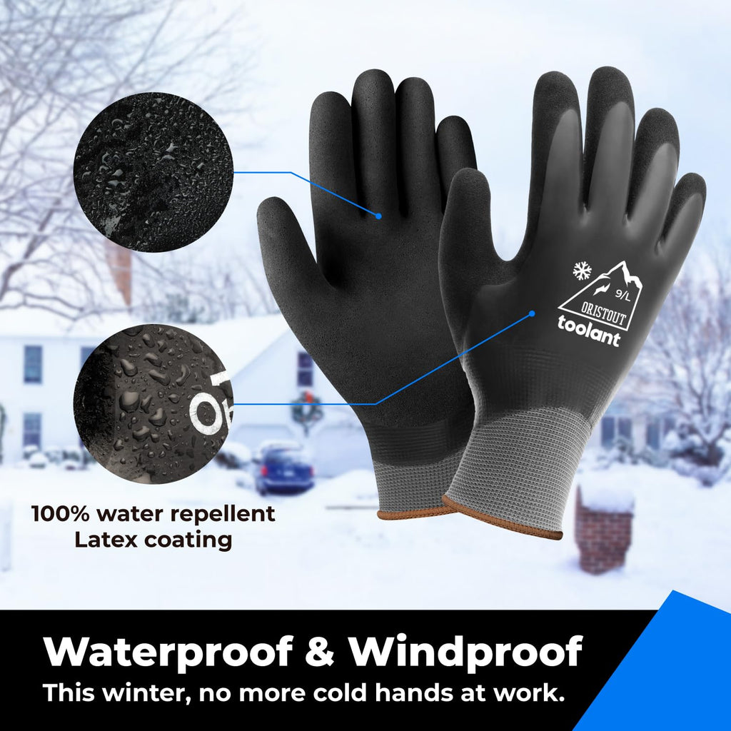 OriStout Waterproof Winter Work Gloves for Men and Women, Touchscreen, Freezer Gloves, Thermal Insulated, for Cold Weather