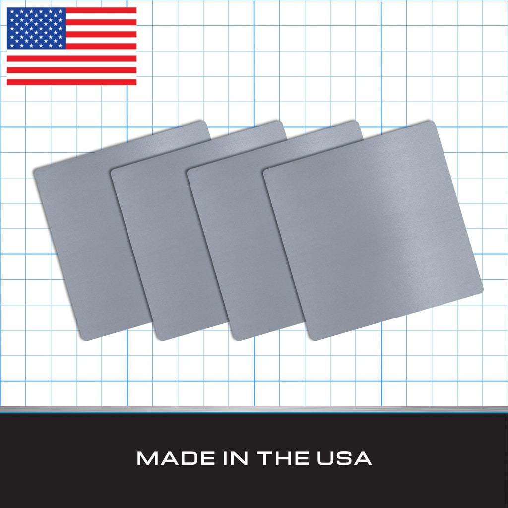 Tie Down – 4 Pack – 10" x 10" x 1/8" Steel Plates – 11 Gauge A36 Carbon Steel – Made in USA – Weldable Steel for DIY, Bracing, and Mounting
