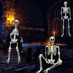 IDMOP 5.4Ft Halloween Skeleton - Life Size Full Body Realistic Human Bones with Posable Joints for Halloween Pose Skeleton Prop Decoration