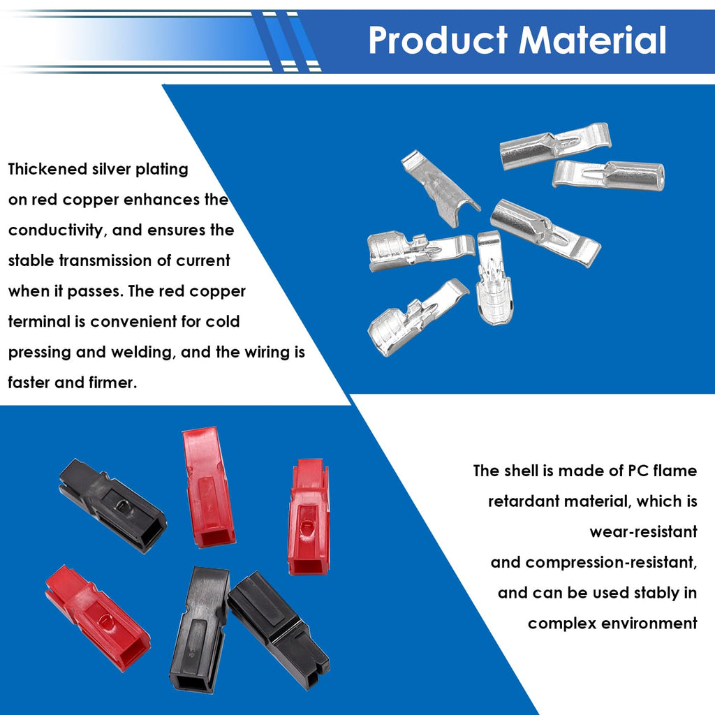 smseace 240Pcs Power Connectors with Crimping Tool 15/30/45 Amp Power Connectors1.5-6mm² (20-10AWG) Quick Disconnect Power connectors Quick Disconnect Terminals Connectors