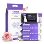HICC PET Cleaning Deodorizing Wipes for Dogs & Cats, Vet Recommended Plant-Based Pet Grooming Wipes, Fermented Coconut Oil Grooming Paws, Body and Butt, Family Size Supply 400 Count, Rose