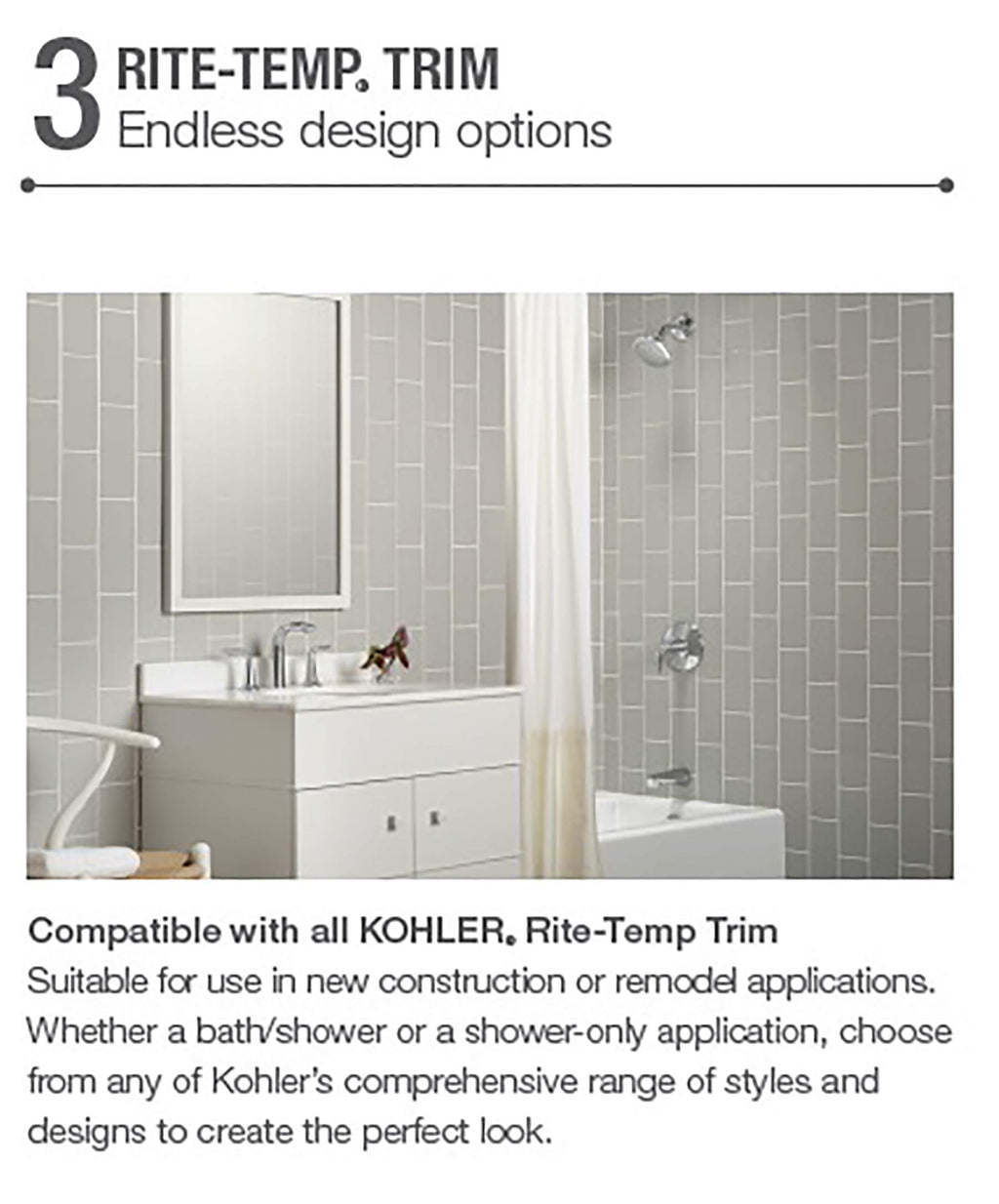 KOHLER 8304-K-NA Rite-Temp Pressure-Balancing Valve Body and Cartridge Kit, Shower Valve System, 5.0 GPM, Simple Installation & Maintenance