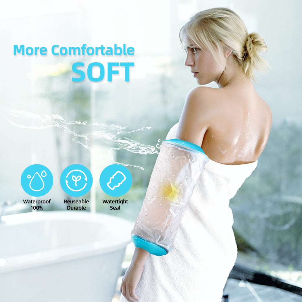 PICC Line Shower Cover, PICC Line Covers for Upper Arm, Reusable Waterproof IV & PICC Line Sleeve Protector for Chemotherapy Treatment, Broken Wound Elbow for bath Shower
