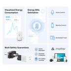 TP-Link Tapo Smart Plug Mini, Matter Compatible, Compatible with Alexa, Google Home & Samsung SmartThings, Energy Monitoring, 15A, UL Certified, 2.4G Wi-Fi Only, Tapo P110M(2-Pack)