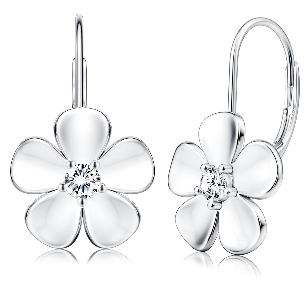 MILACOLATO 925 Sterling Silver Earrings for Women Plumeria Flower Earring