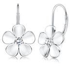 MILACOLATO 925 Sterling Silver Earrings for Women Plumeria Flower Earring