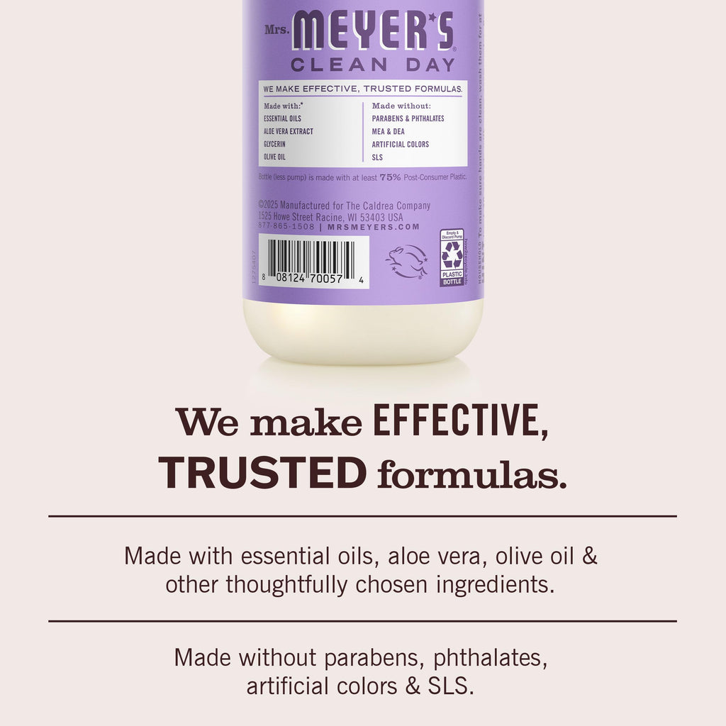 MRS. MEYER'S CLEAN DAY Liquid Hand Soap, Lilac Scent, 12.5 Ounce Bottle (Pack of 3)