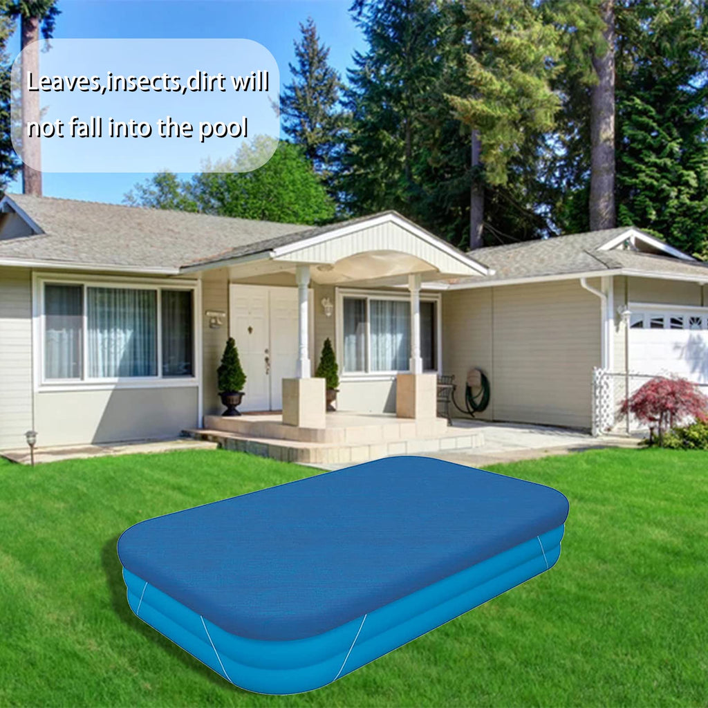 Rectangle Pool Cover, Inflatable Underground Pool Cover Dust and Rainproof Home Pools Cover, Fits 120 in x 72 in Frame Pool and Solar Cover for Garden Outdoor (10ft X 6ft)