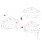 Evelyne Decorative Garden Border Plastic Edging – PP Plastic, Short Metal-Free Faux Wrought Iron Leaf & Bird Design, 8pcs Yard Landscaping Fence Liner Lawn Edge Barrier, 10ft Kit of Decorative Panels