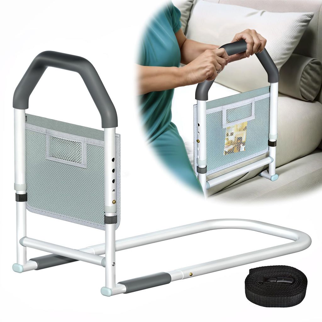 ArixMed Bed Rails for Elderly Adults Safety - with Motion Light & Storage Pocket - Adjustable Bed Assist Rails for Seniors & Patients - Fits All Beds, Tool-Free Assembly
