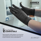 AMMEX Black 3 mil Nitrile Disposable Gloves Latex Free Medium Case of 1000