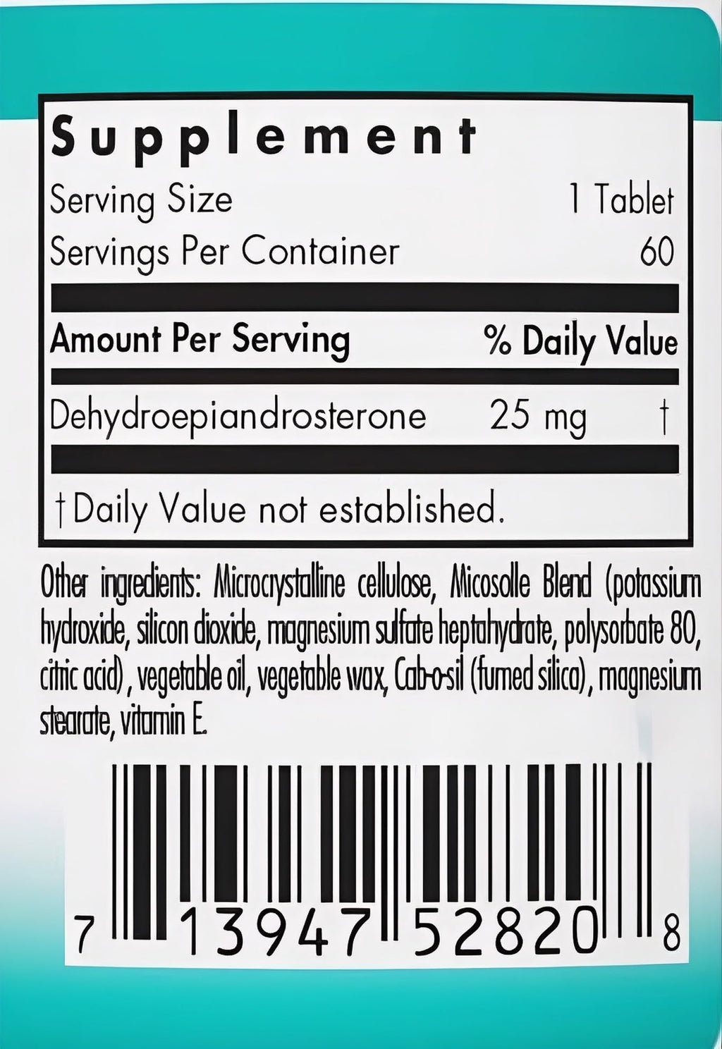 NutriCology DHEA 25 mg - Micronized Lipid Matrix Tablets - Hormone & Vitality Support - Enhanced Absorption Formula - Hypoallergenic - 60 Servings - 60 Tablets