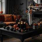 Homemory Black Halloween Flameless LED Pillar Candles, Remote Timer, 9 Pack