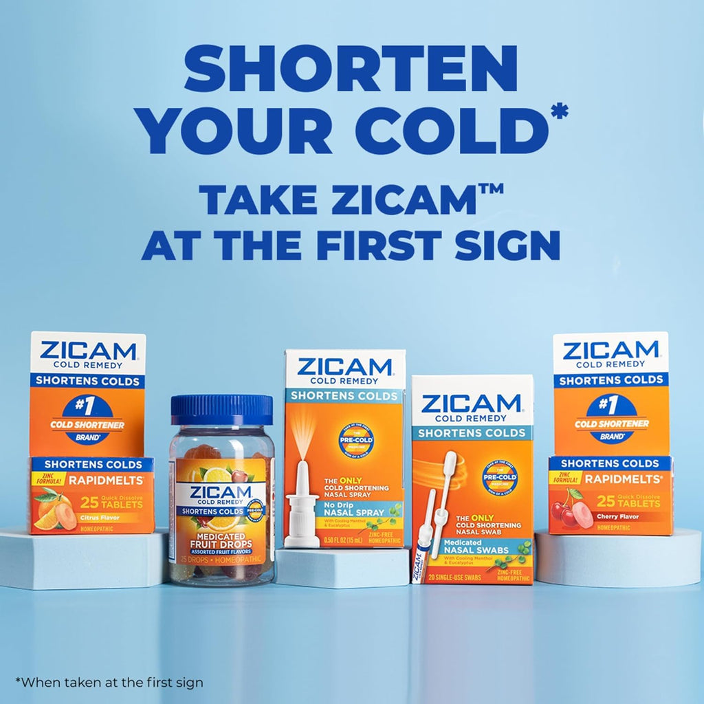 Zicam Cold Remedy Medicated Fruit Drops, Elderberry Flavor, Zinc Cold Shortening Medicine, Chewy Drops, 50 Count (2 Packs of 25)