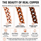 Heavenly Metals Copper Bracelet for Men & Women – 99.9% Pure Copper Cuban Link Chain – 5mm, 7mm, 9mm, 12mm Width – 6.5" to 9" Length – Gift Box Included – USA Brand