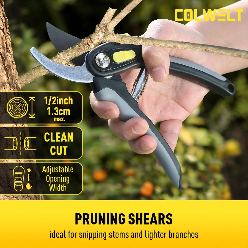 Colwelt Garden Shears Set 3Pc, 17’’ Hedge Shears Loppers for Gardening Tool