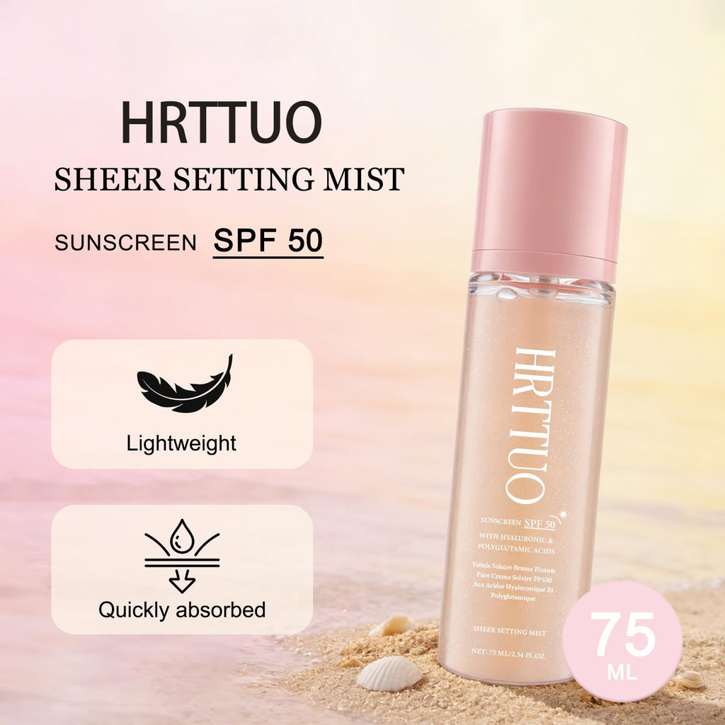 SPF Setting Spray for Face & Body - Sheer Sunscreen Mist SPF 50, Makeup-Friendly Setting Mist with Hydrating Glow, Reef-Safe & Non-Greasy for Beach, Wedding, Daily Wear (2)