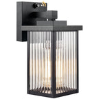 hameso Black Dusk to Dawn Wall Mount Porch Lights, Exterior Light Fixtures