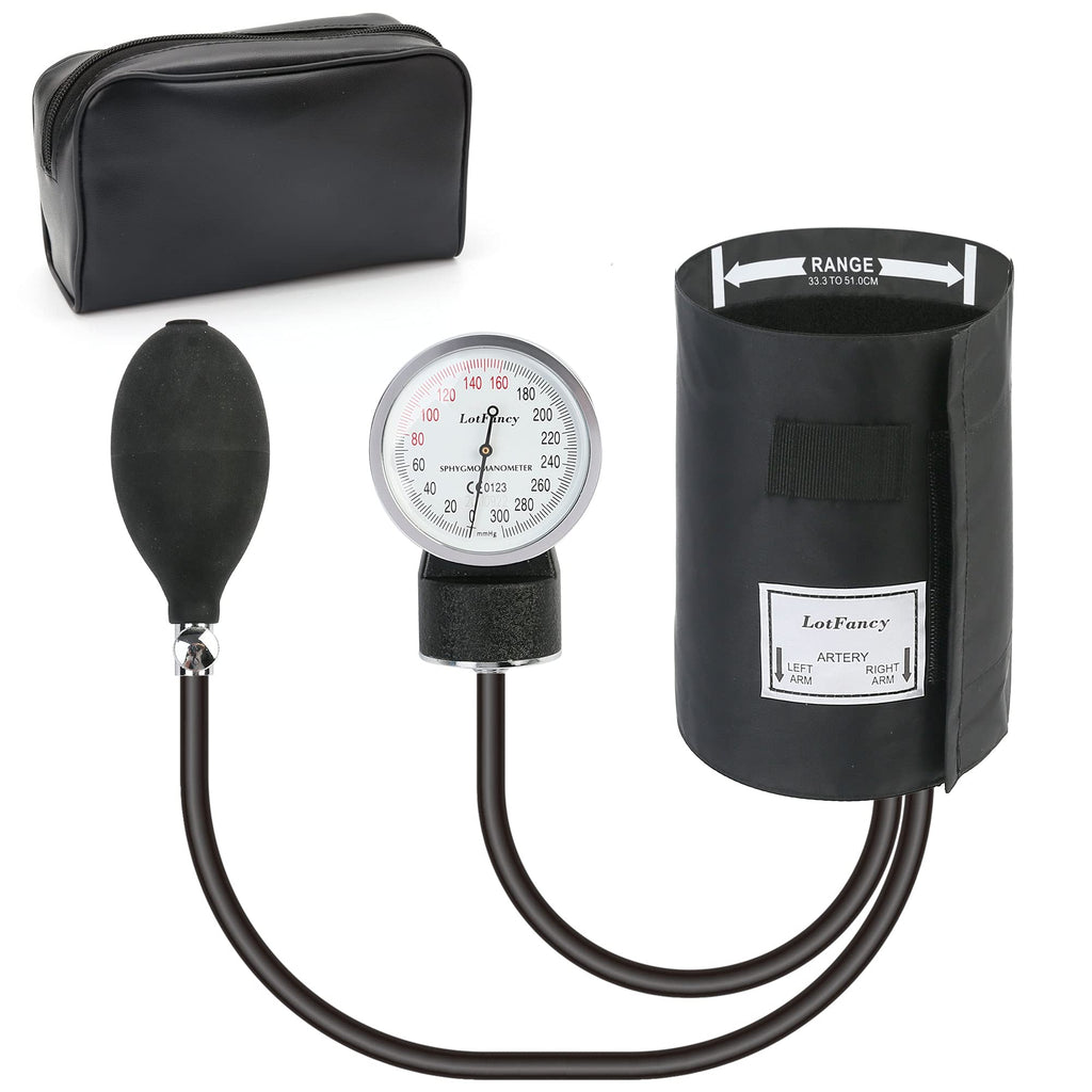 LotFancy Manual Large Blood Pressure Cuff Adult, Professional BP Cuff 13"-20", Large Adult Size Sphygmomanometer with Carrying Case and Zero Calibration for Home Use, Nursing Student, Doctor, Nurse