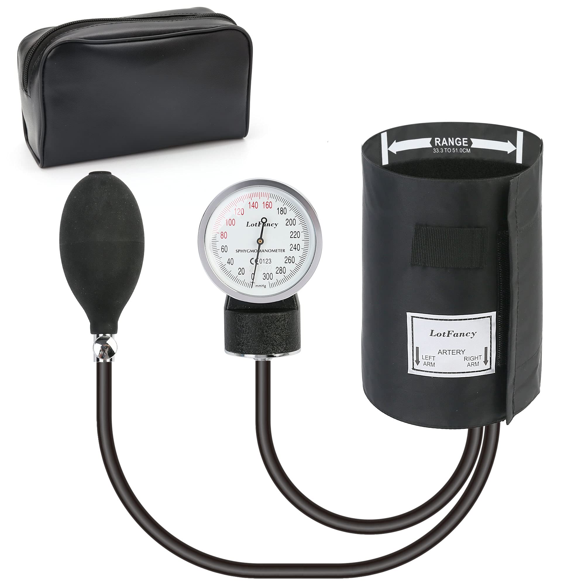 LotFancy Manual Large Blood Pressure Cuff Adult, Professional BP Cuff 13"-20", Large Adult Size Sphygmomanometer with Carrying Case and Zero Calibration for Home Use, Nursing Student, Doctor, Nurse
